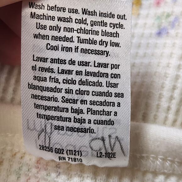 Gerber Modern Moments Cream Floral Romper Coverall Size 18 Months Spring Waffle - Picture 5 of 6